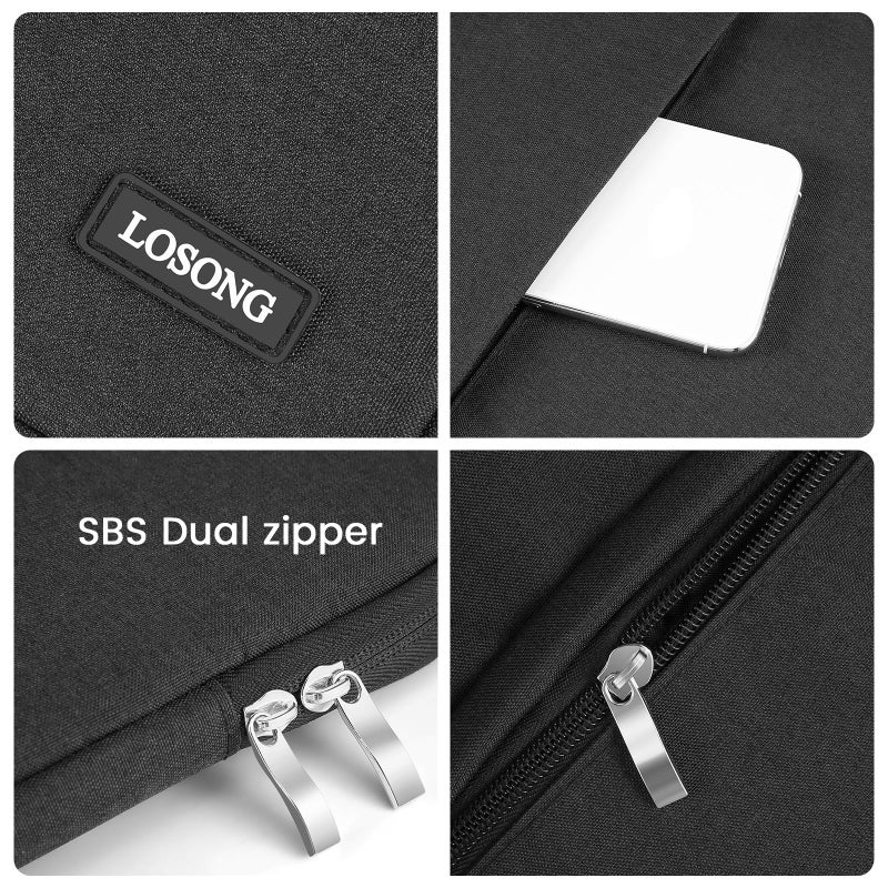 Losong Portable Monitor Case 15.6 Inch  Protective Carrying Sleeve for Most 16.1/15.6 in Portable Monitors  Water Resistant Portable Laptop Display Bag with Accessory Pocket  Size-15.3""x9.8"" Black - Image 5